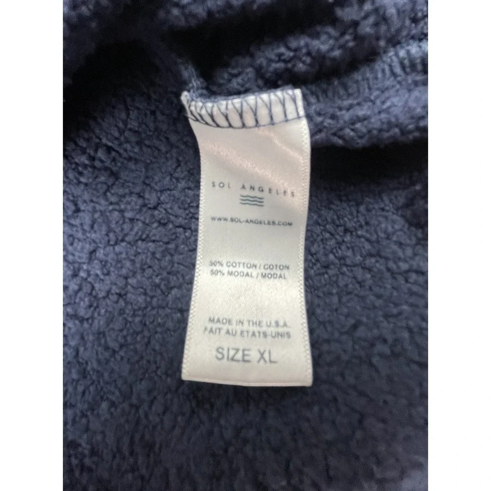 SOL ANGELES SWEATSHIRT XL NAVY CREWNECK PULLOVER STRIPE SLEEVE MAFE IN USA